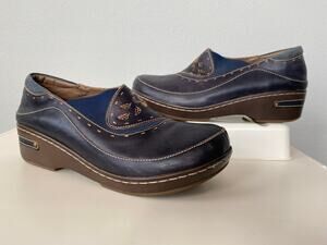 L’Artiste Spring Step Burbank Brown Leather Clogs EU 42 US 10.5-11 Comfort Shoe